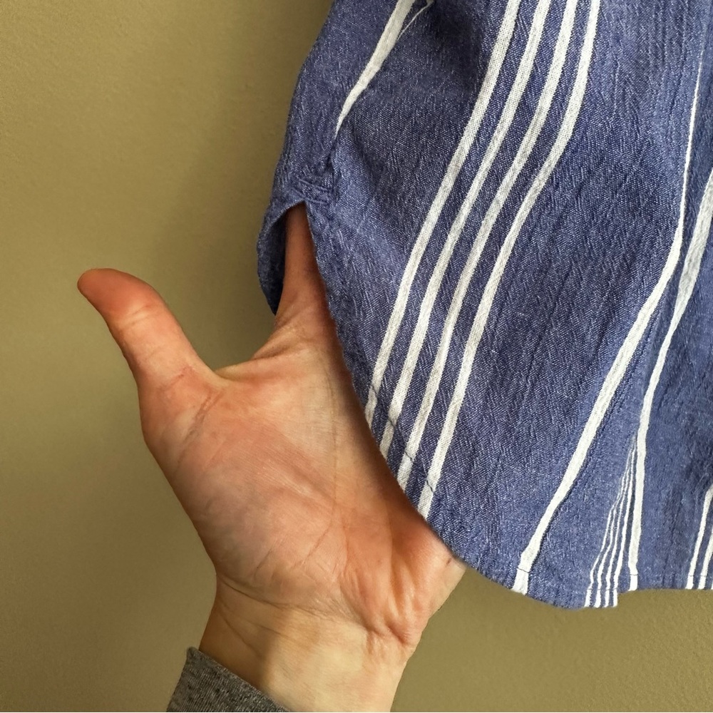 Madewell Central Shirt in Highley Stripe in Bluestone - Picture 9 of 10